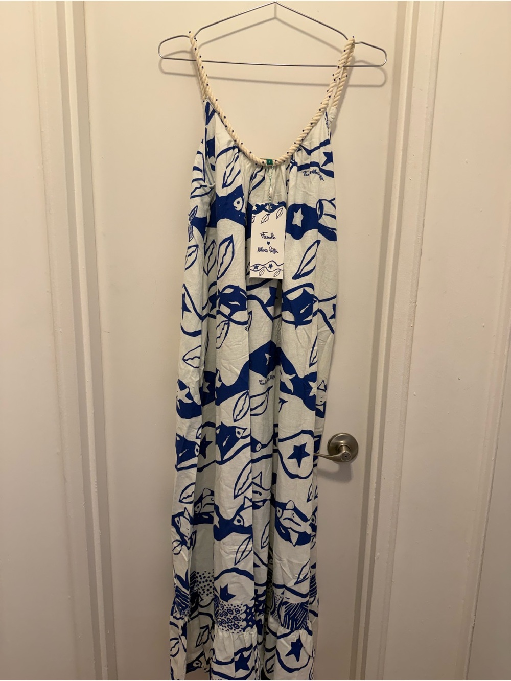 Familiar blue & white printed dress by Farm Rio - Picture 3 of 6